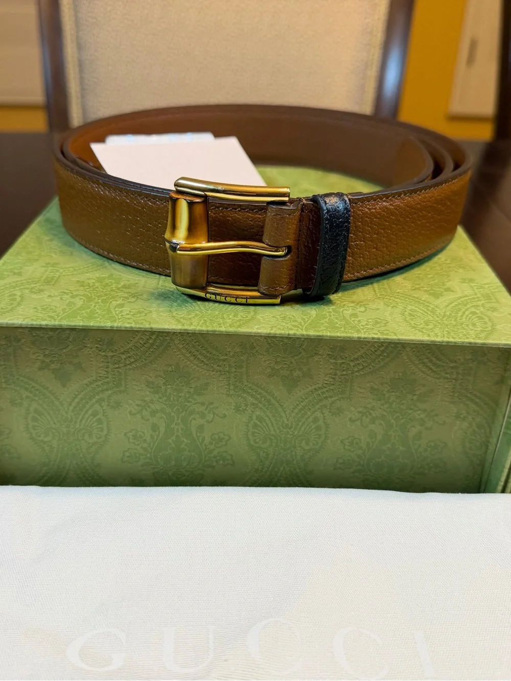 New Gucci Bamboo Logo Belt Brown Size 44 / 110 cm Fits a Waist 40 - 44